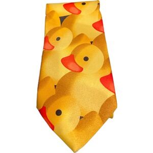 Rene Chagal 100% Polyester Hand Made Tie Yellow Rubber Duck, Pre-Owned EUC